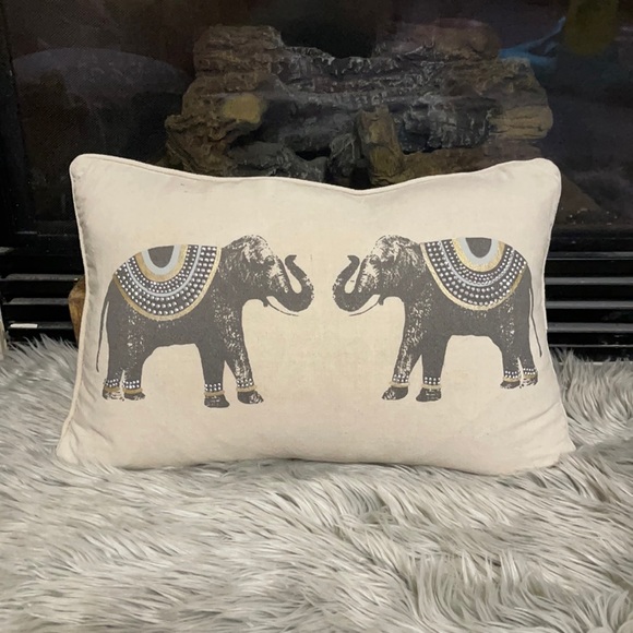 Other - Boho Rectangular Elephant Down Accent Pillow 20”x 13”
